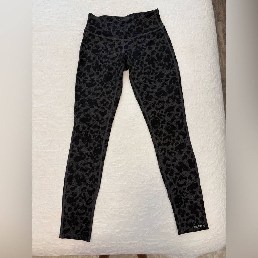 Public Myth Black Leopard Print full length Leggings